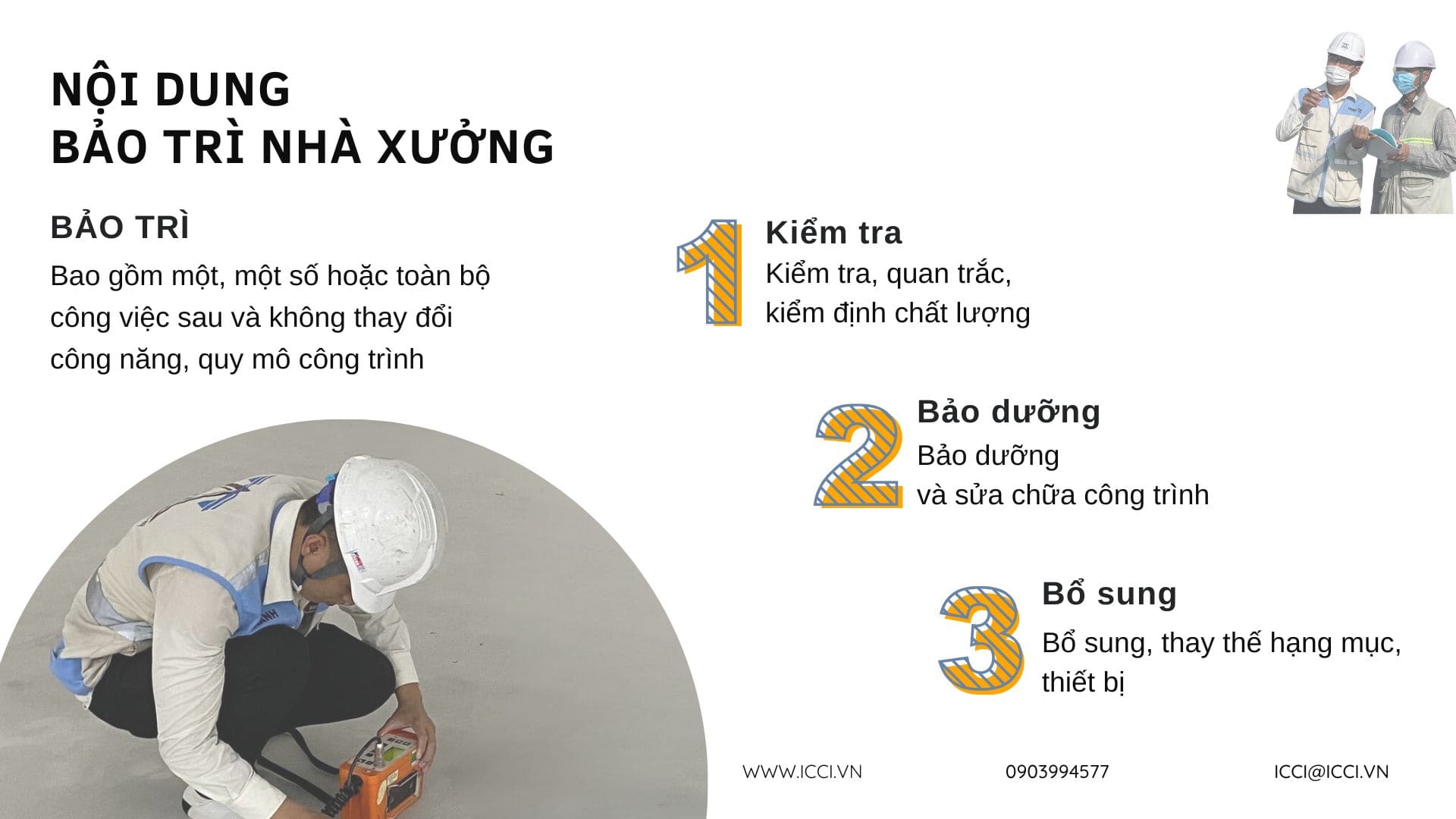 nội dung công việc bảo trì nhà xưởng